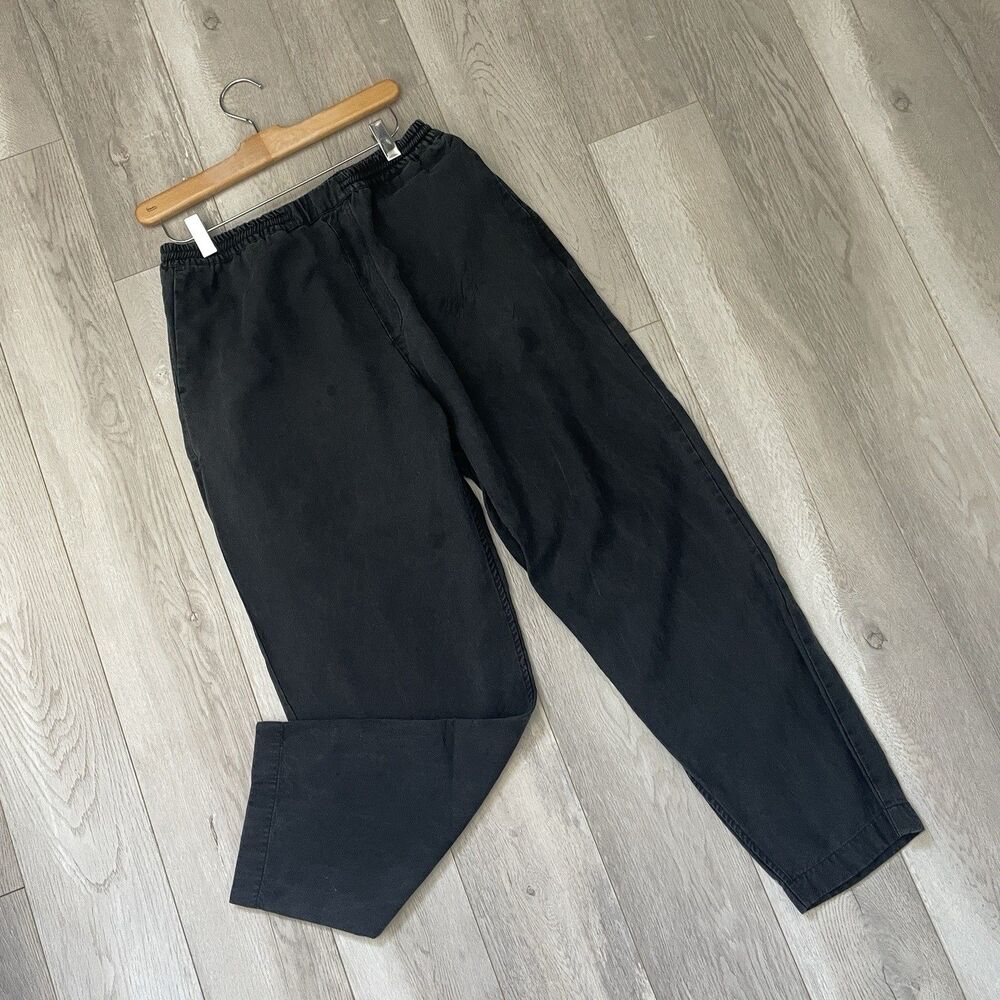 A Kind of Guise Pants lyocell straight leg pull on womens Black size 46 utility